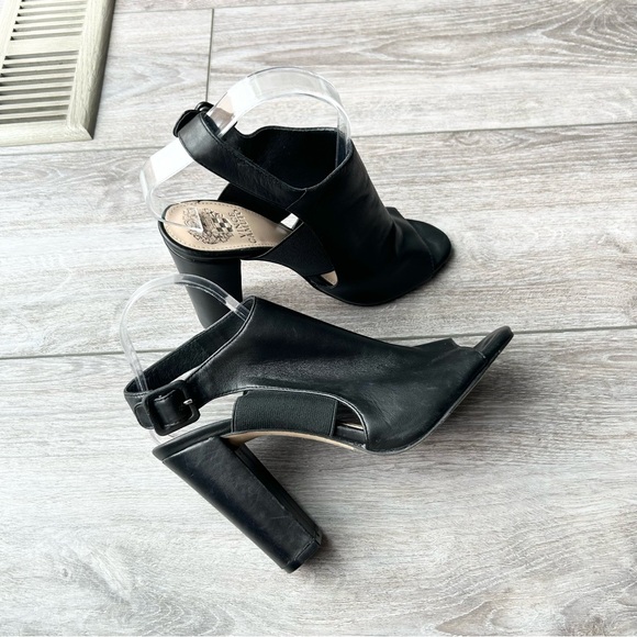 Vince Camuto Shoes - Vince Camuto Buttery Leather Block Heel Open Toe Heels